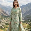 Sage Bloom Embroidered Luxury Lawn 3-Piece Suit